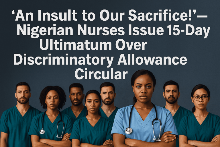 An Insult to Our Sacrifice!’ – Nigerian Nurses Issue 15-Day Ultimatum Over Discriminatory Allowance Circular