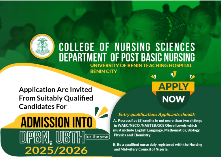 UBTH Post Basic Nursing Admission 2025/2026 Now Open – Apply for Critical & Specialized Nursing Courses